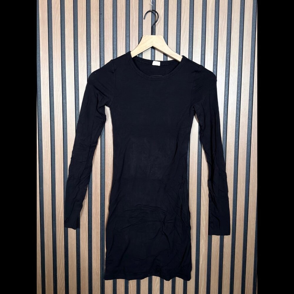 Wilfred Free Mini Dress XS Womens Black Long Sleeve Jersey Stretch